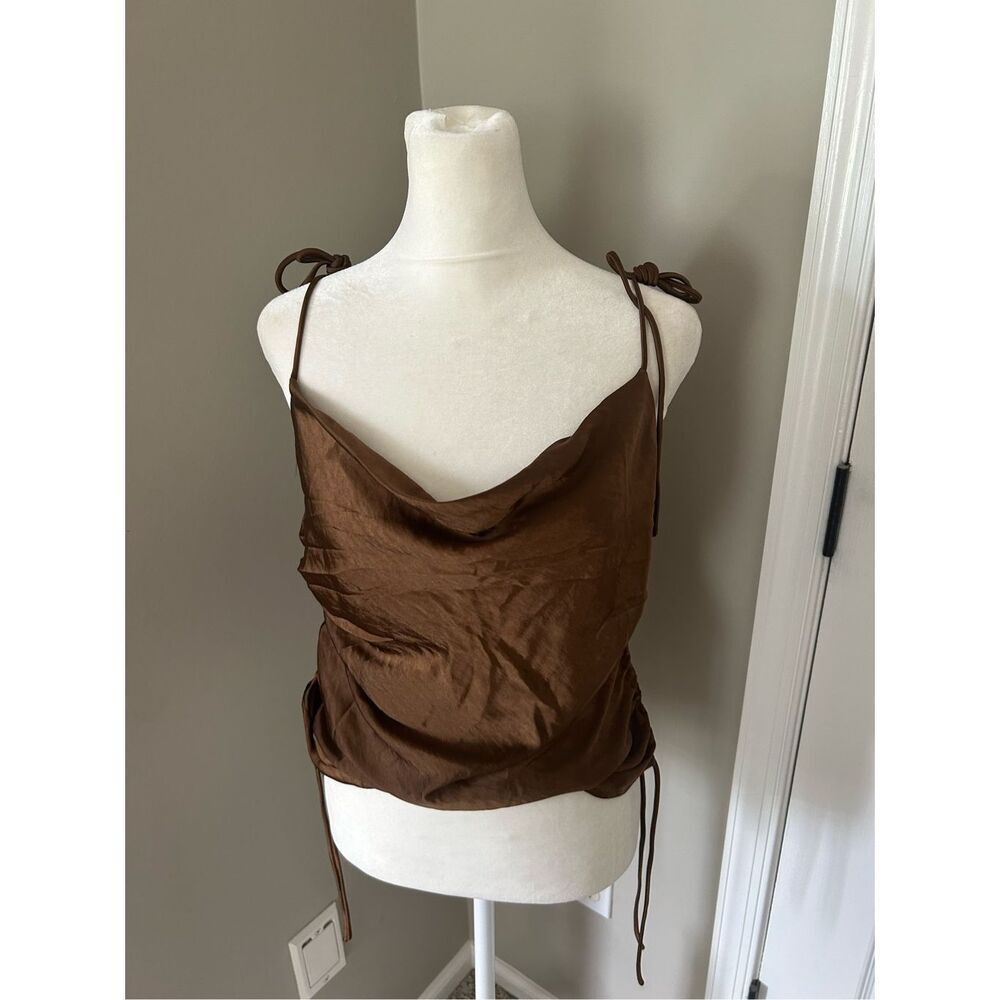 NWT Lioness Tank Top Cowl Neck Size Small Brown